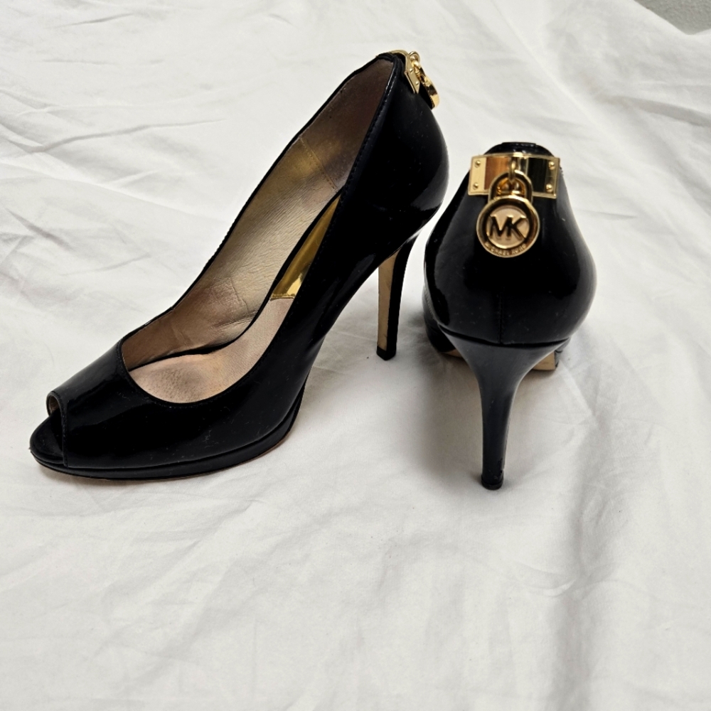 Michael Kors Black Peep Toe Stilettos